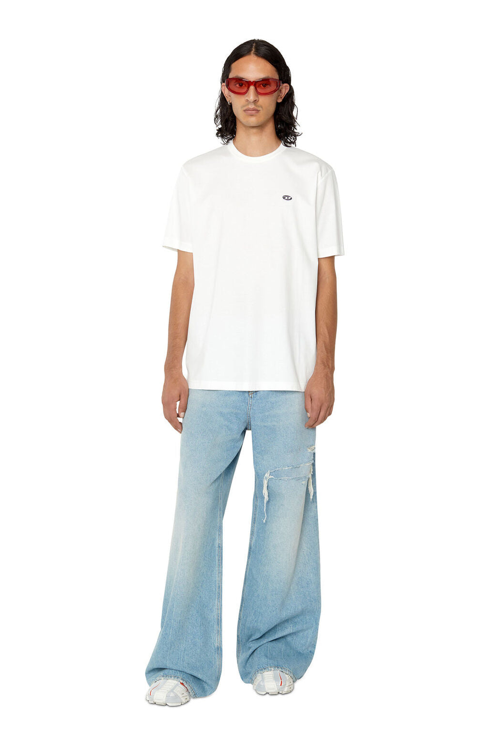 T-Just-Doval-Pj T-shirt with oval D patch White