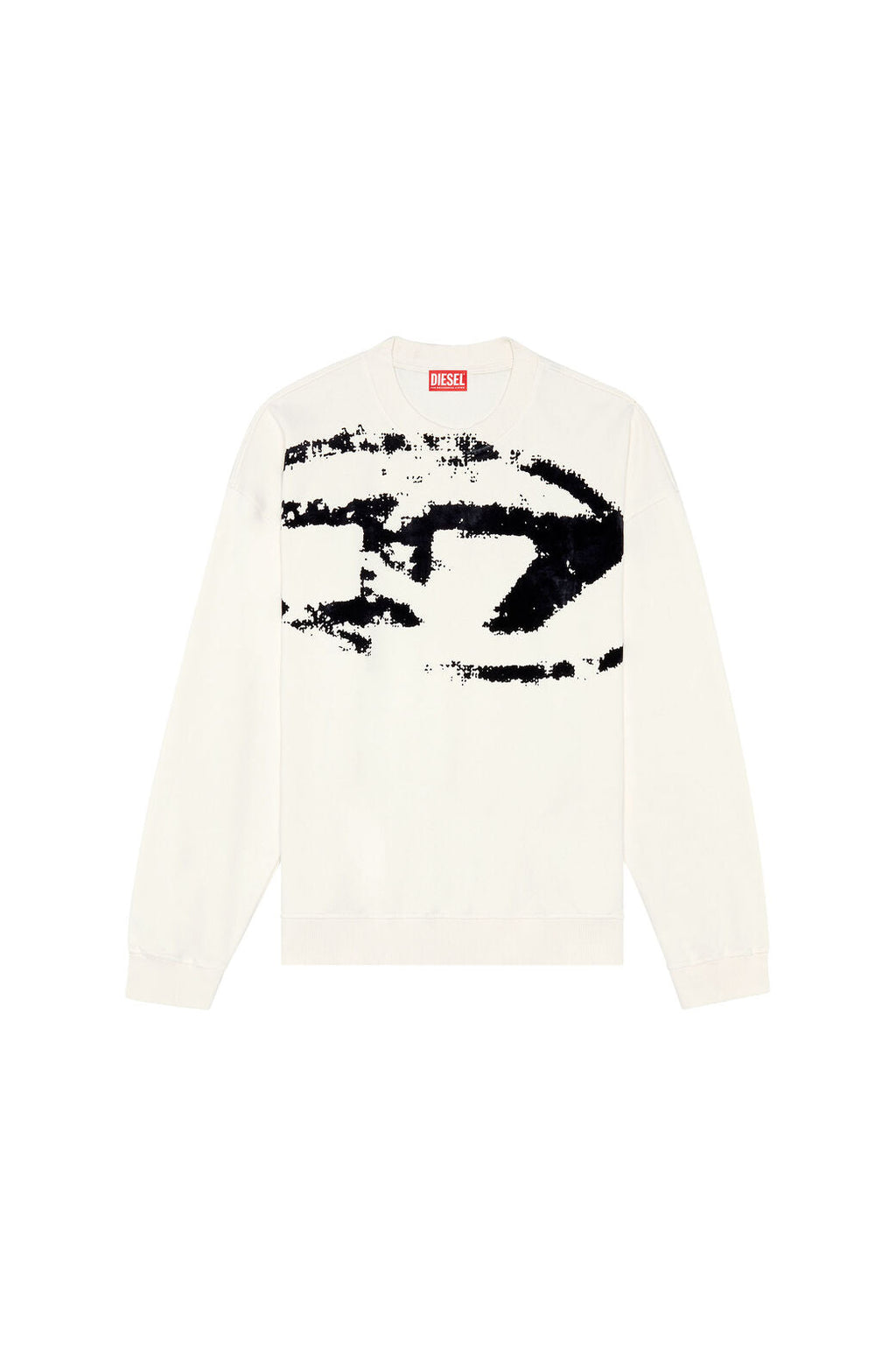 S-Boxt-N5 Sweatshirt with distressed flocked logo Off White/Blue
