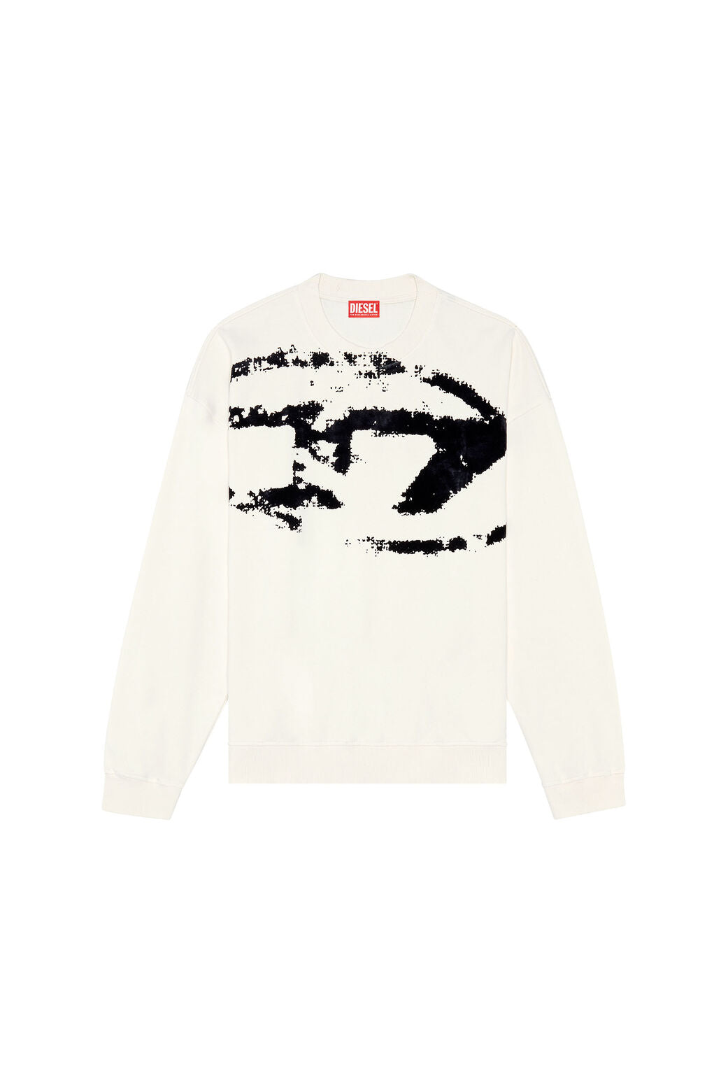 S-Boxt-N5 Sweatshirt with distressed flocked logo Off White/Blue