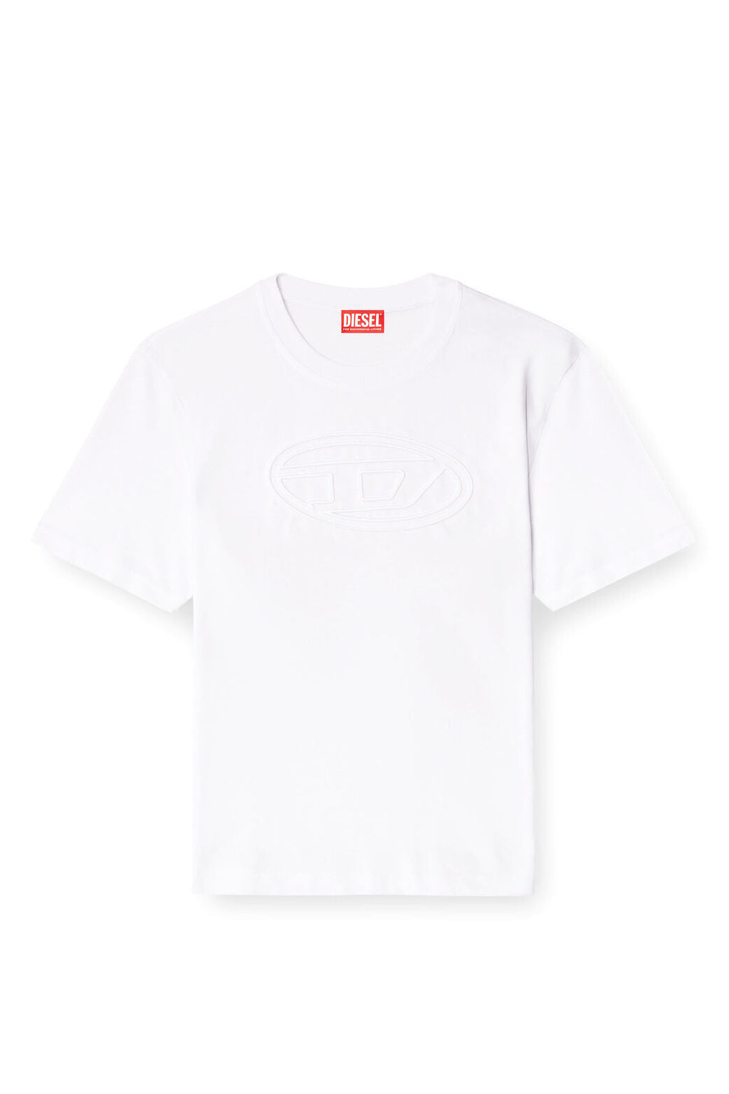 T-Adjust-Bigoval T-shirt with embossed Oval D White