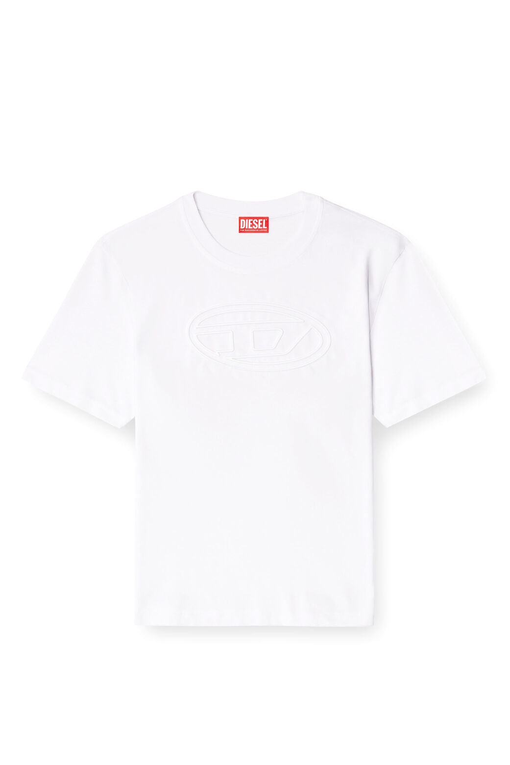 T-Adjust-Bigoval T-shirt with embossed Oval D White