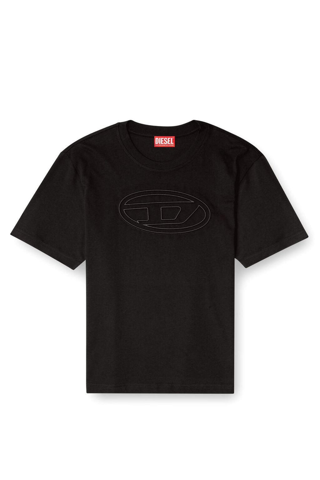 T-Adjust-Bigoval T-shirt with embossed Oval D Black