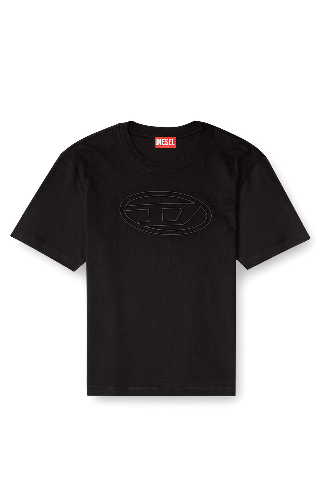 T-Adjust-Bigoval T-shirt with embossed Oval D Black