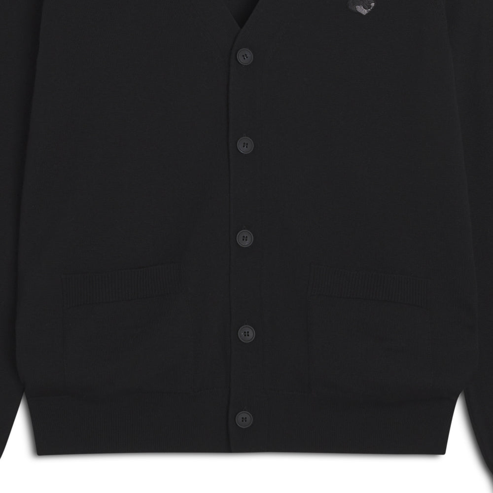Bold Fox Head Patch Regular Cardigan Black