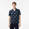 Men’s Golf Printed Short-sleeve Shirt Navy Blue
