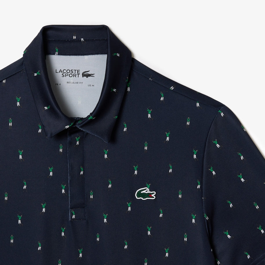 Men’s Golf Printed Recycled Polyester Polo Navy Blue