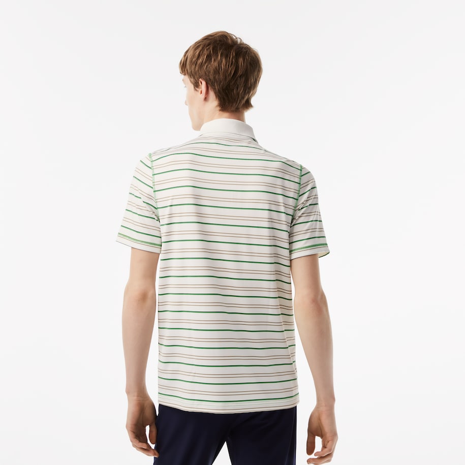 Men’s Golf Recycled Polyester Stripe Polo Flour