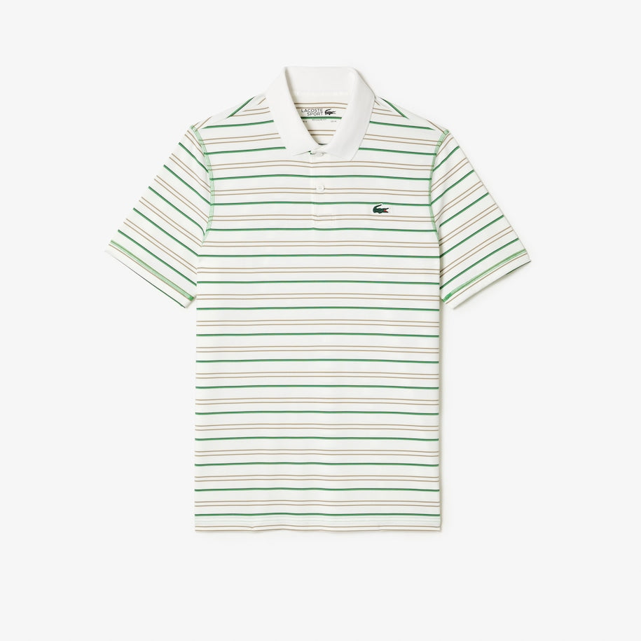 Men’s Golf Recycled Polyester Stripe Polo Flour