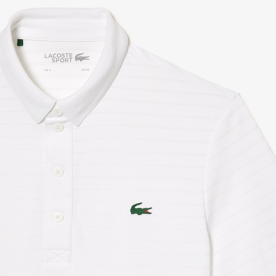 Men's Sport Textured Breathable Golf Polo White