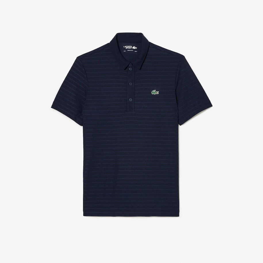 Men's Sport Textured Breathable Golf Polo Navy Blue