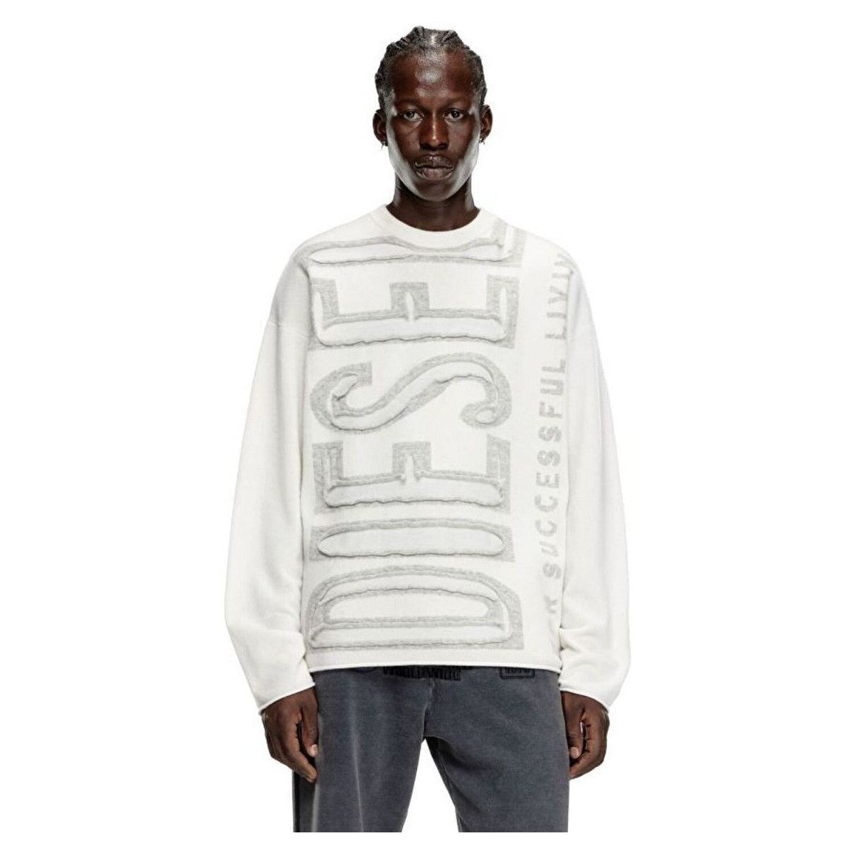 K-Floyd Wool jumper with peel-off Super Logo OFF/WHITE
