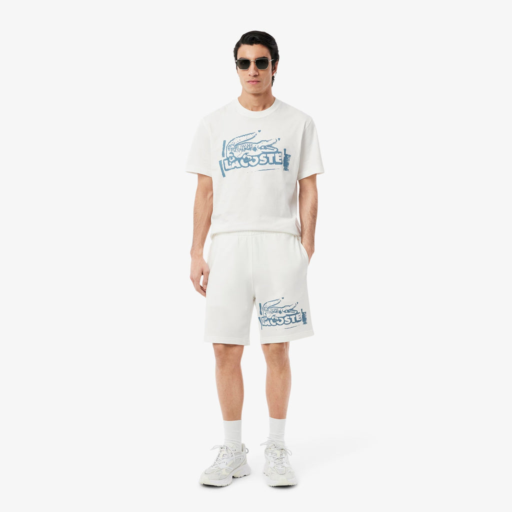 Lacoste Men's Graphic Print short set White/blue