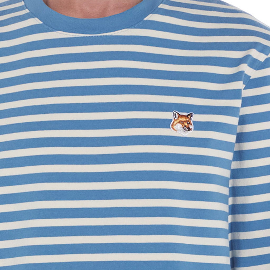 Fox Head Patch Regular Marin Tee Shirt Drifter Blue Stripes