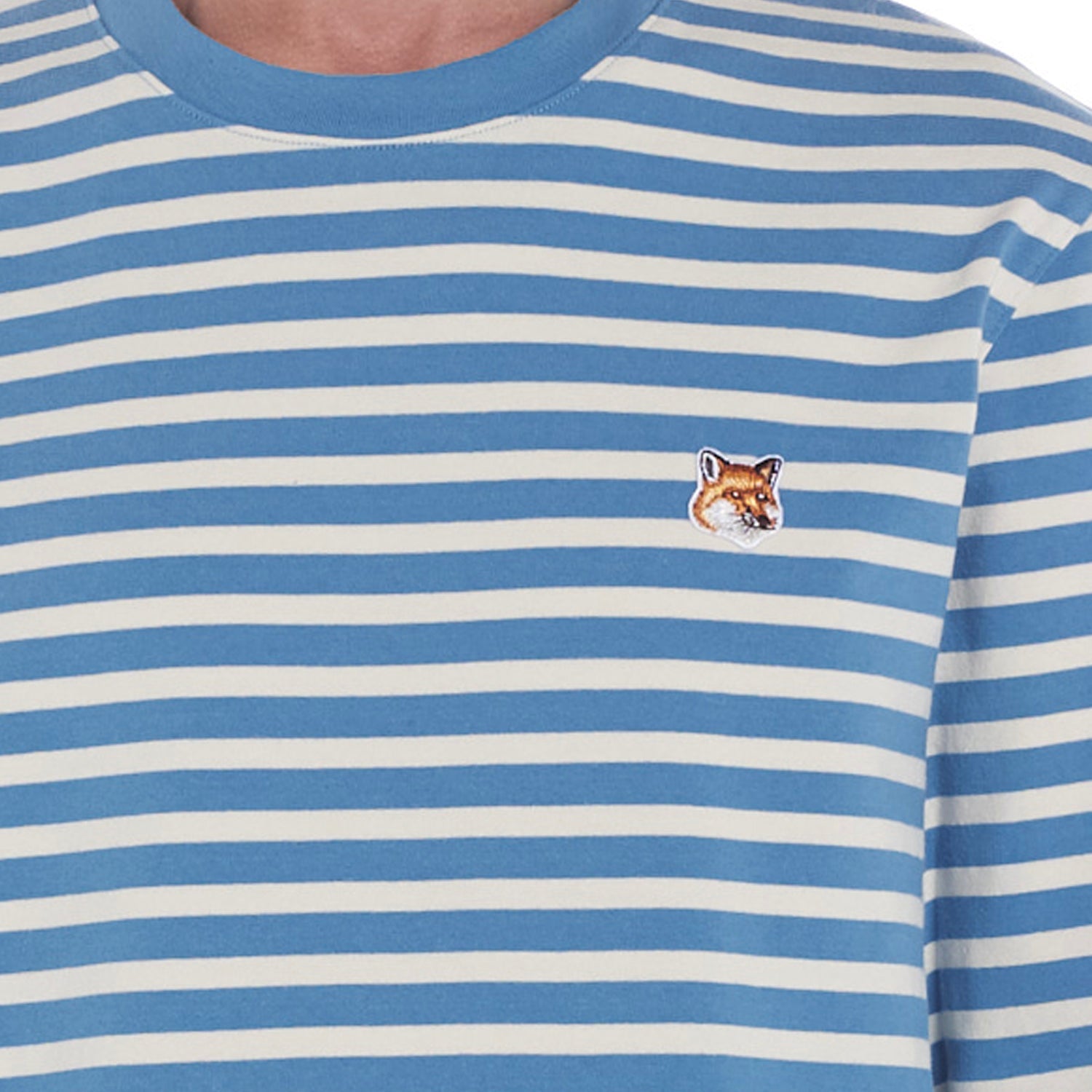 Fox Head Patch Regular Marin Tee Shirt Drifter Blue Stripes