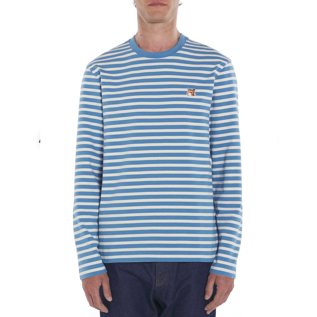 Fox Head Patch Regular Marin Tee Shirt Drifter Blue Stripes
