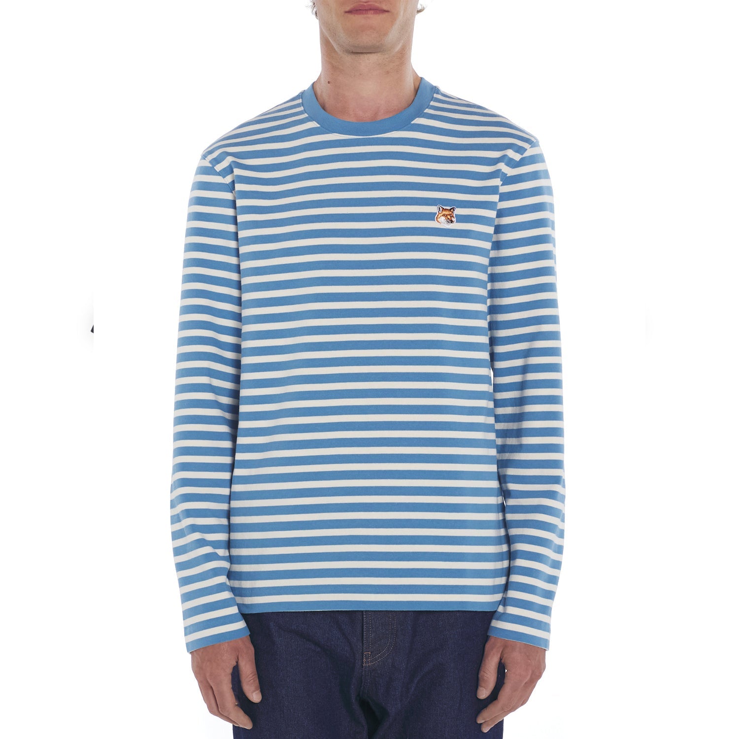 Fox Head Patch Regular Marin Tee Shirt Drifter Blue Stripes