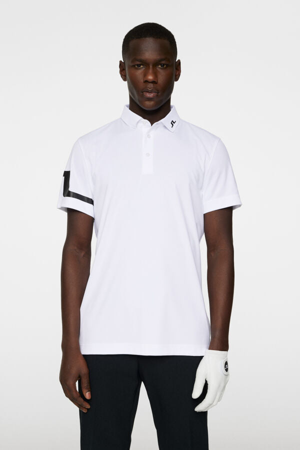 J.LINDEBERG HEATH GOLF POLO WHITE