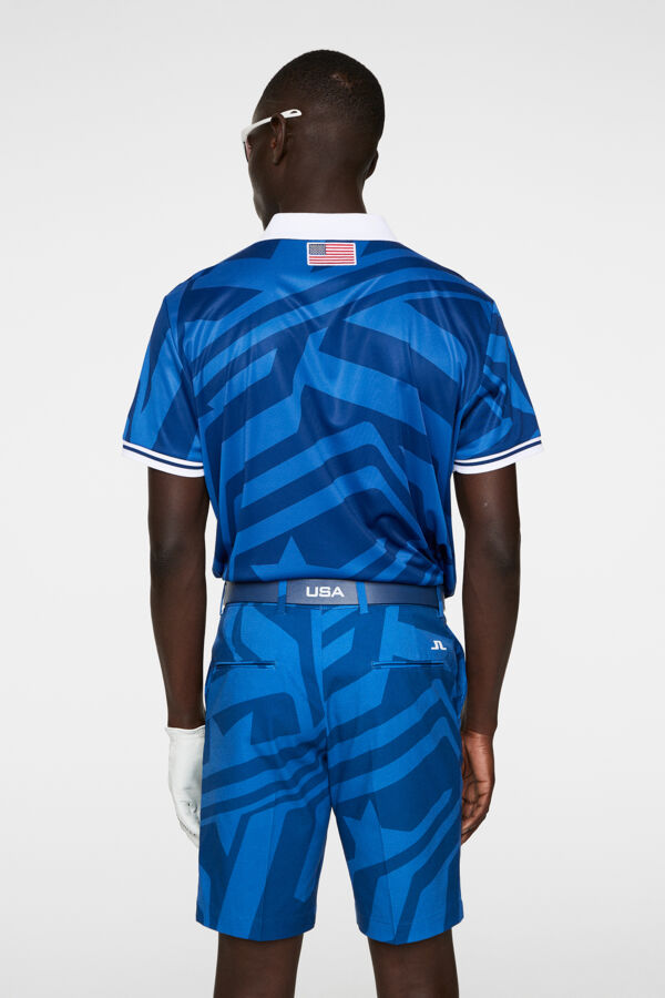 Alois Print Polo US Golf Blue