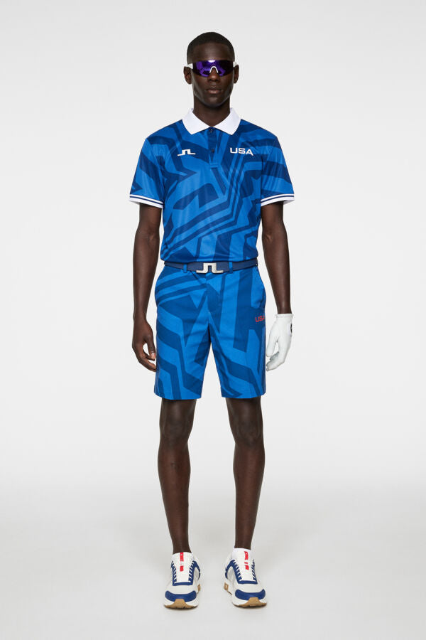 Alois Print Polo US Golf Blue