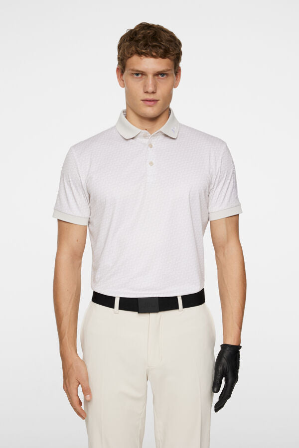 J.LINDEBERG Men's Tour Tech Print Polo SHADOW BRIDGE MOONBEAM