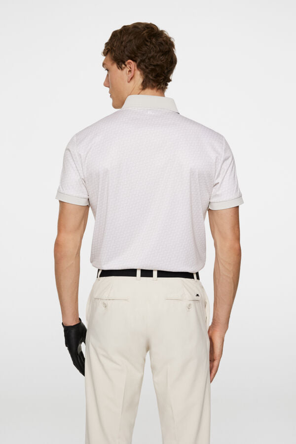J.LINDEBERG Men's Tour Tech Print Polo SHADOW BRIDGE MOONBEAM