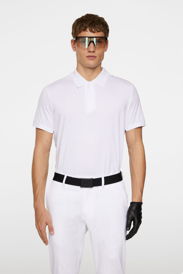 J.LINDEBERG ALEKS HYBRID KNIT POLO SHIRT WHITE