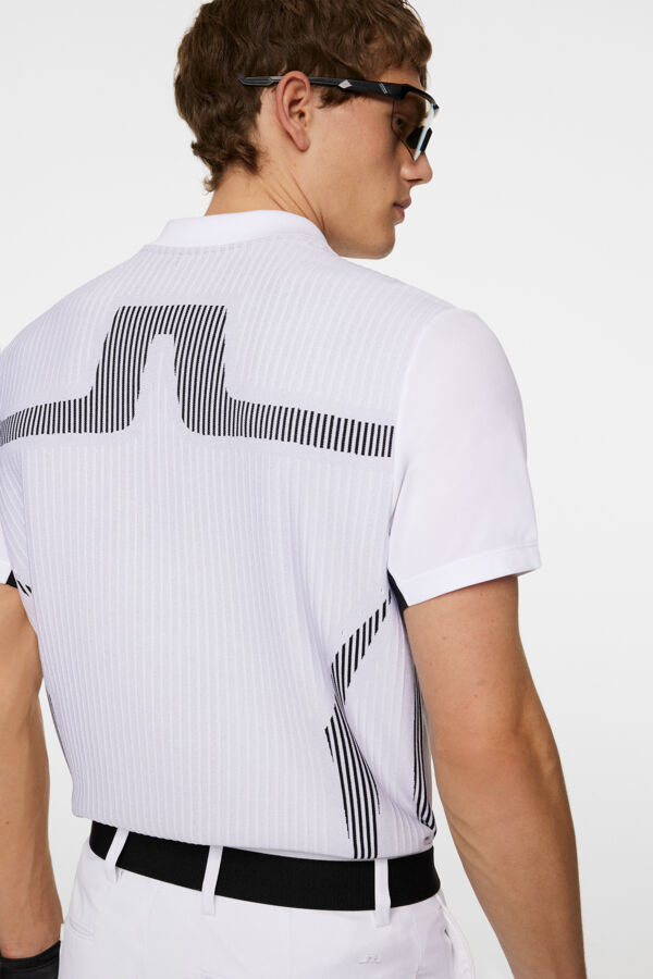 J.LINDEBERG ALEKS HYBRID KNIT POLO SHIRT WHITE
