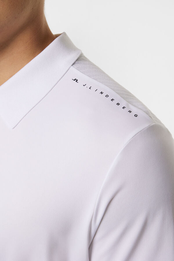 J.LINDEBERG ALEKS HYBRID KNIT POLO SHIRT WHITE