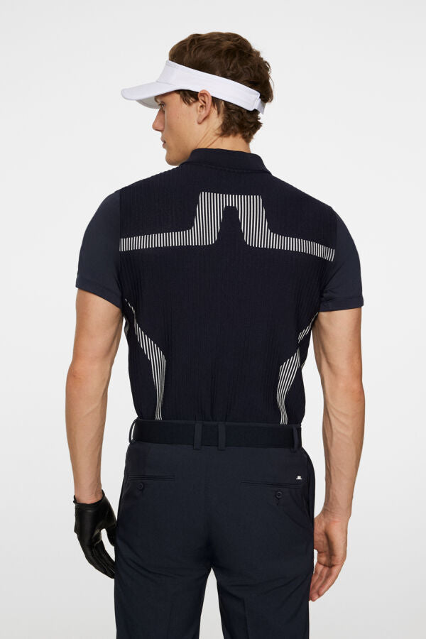 J.LINDEBERG ALEKS HYBRID KNIT POLO SHIRT JL NAVY