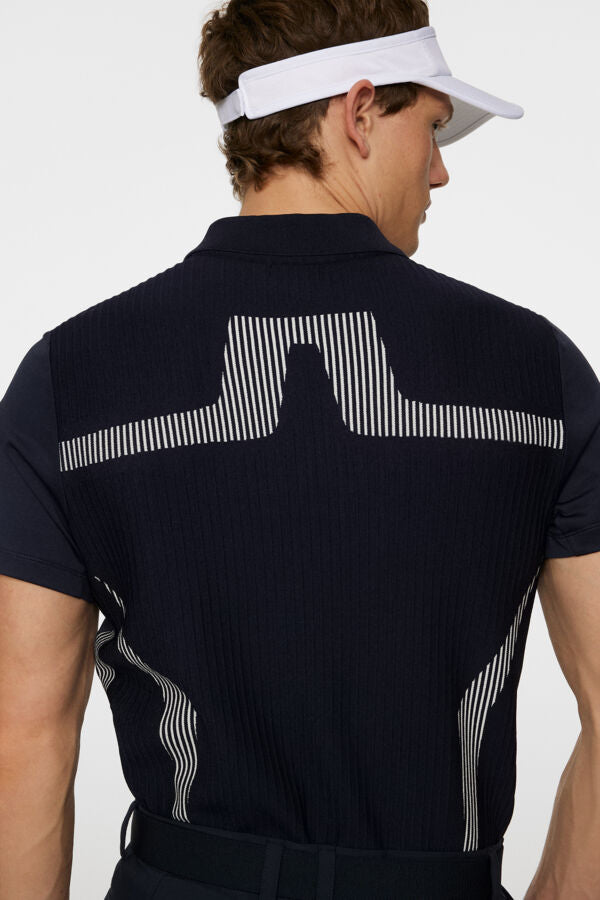 J.LINDEBERG ALEKS HYBRID KNIT POLO SHIRT JL NAVY