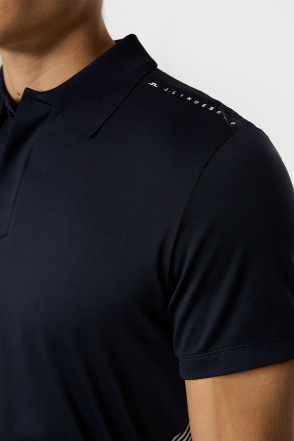 J.LINDEBERG ALEKS HYBRID KNIT POLO SHIRT JL NAVY