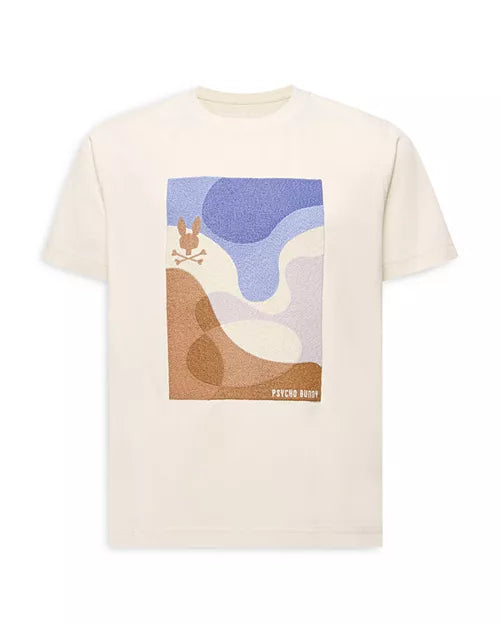 Psycho Bunny Dante Graphic Tee White Cap Grey