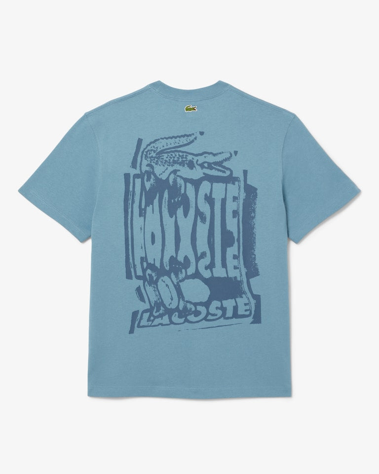 Lacoste Men's Cotton Jersey Graphic T-Shirt - Blue TH0288-51-CUN