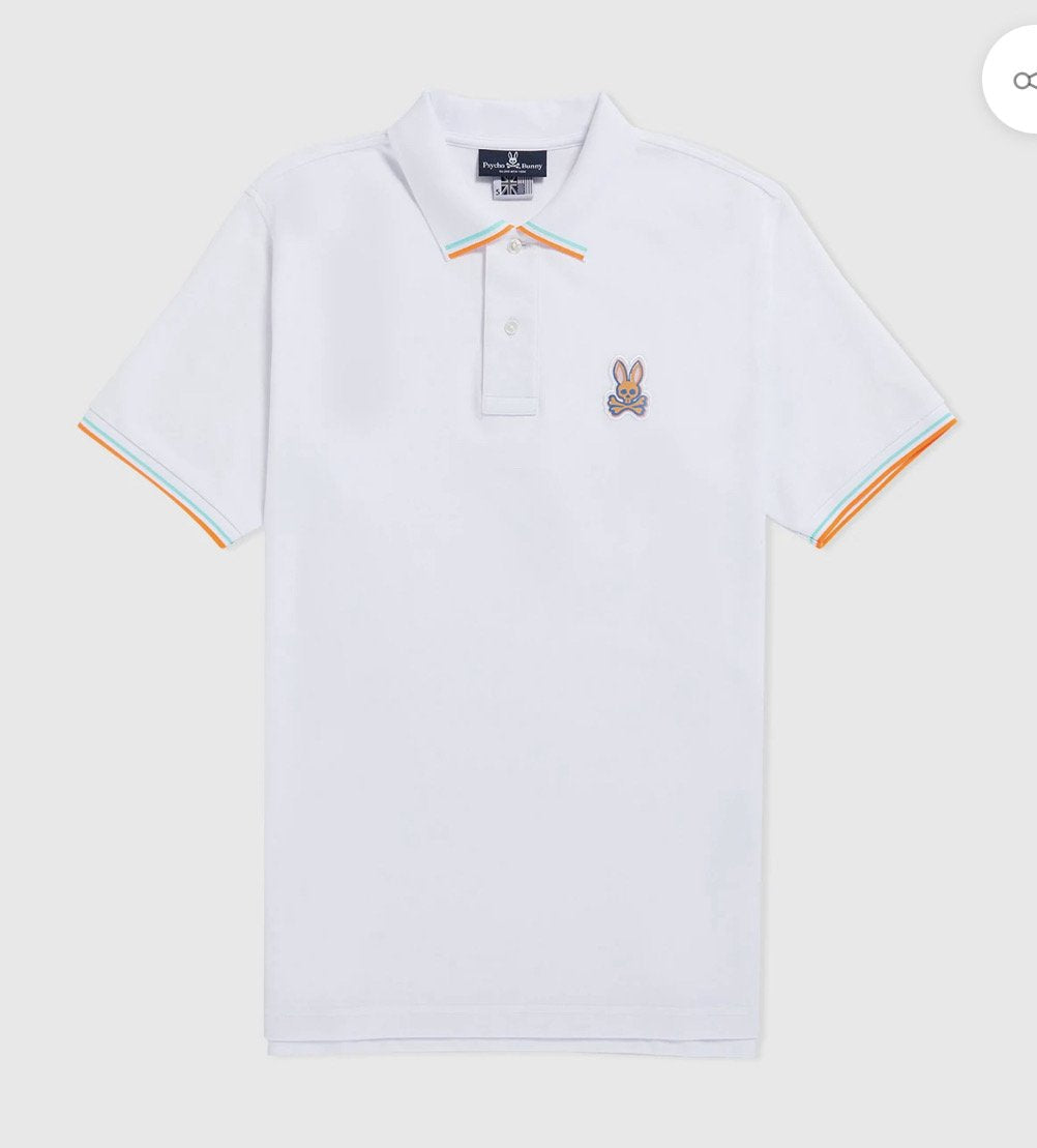 Psycho Bunny Men’s Big & Tall Noah Polo – White
