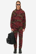 MAISON KITSUNÉ CAMO FOX RELAXED HOODIE WINE LEES DESIGN