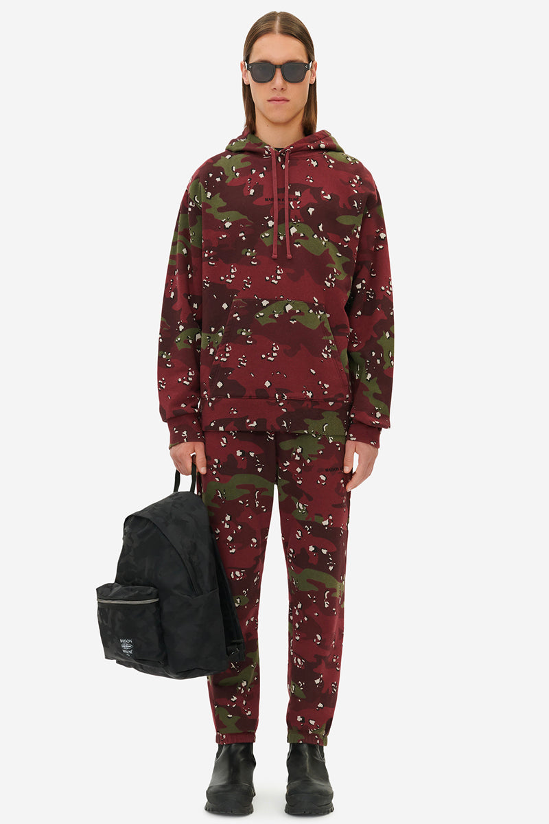 MAISON KITSUNÉ CAMO FOX RELAXED HOODIE WINE LEES DESIGN