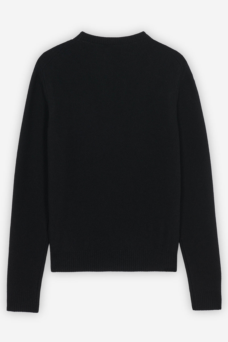 Maison Kitsuné Oversize Fox Head Jacquard Pullover Black