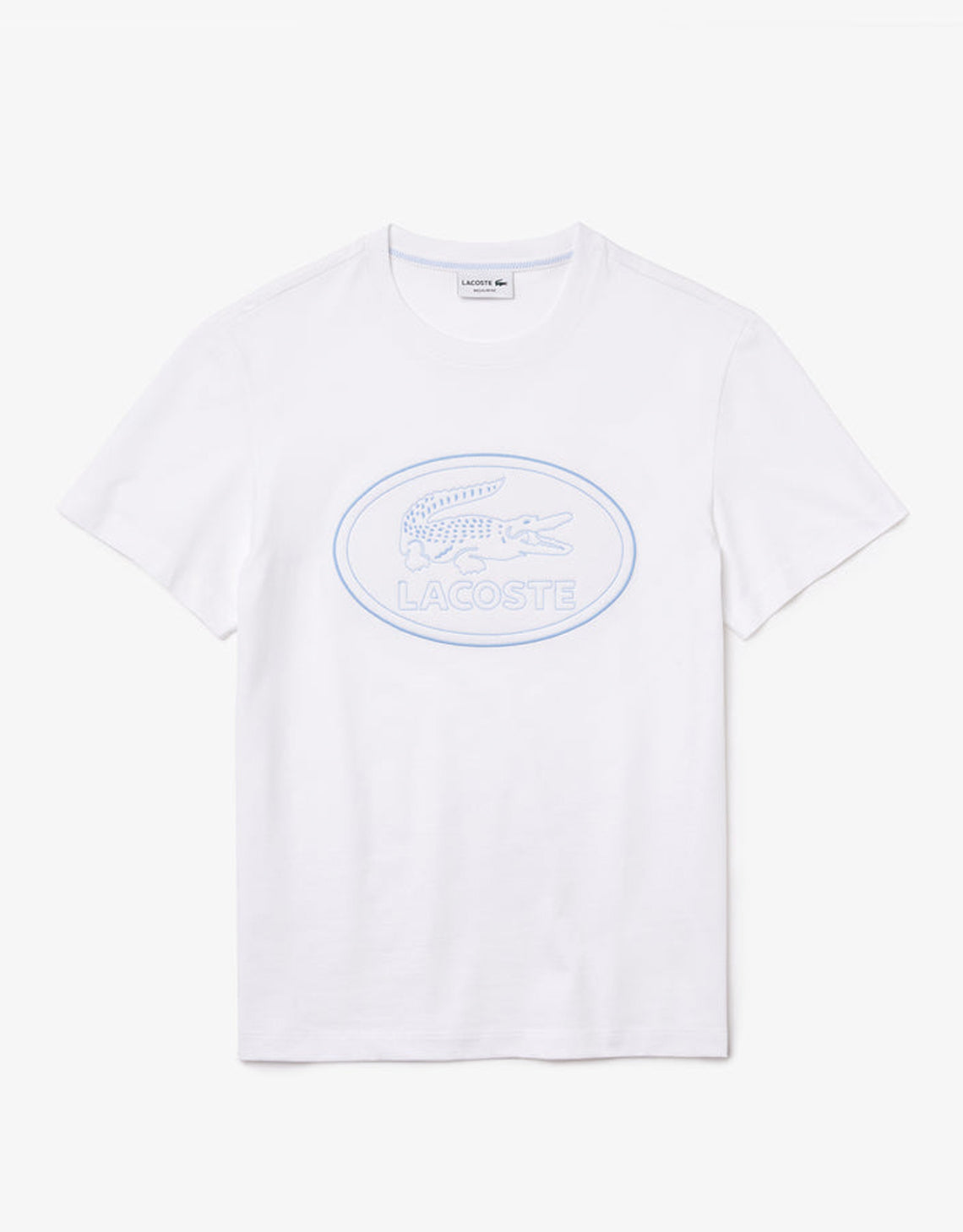 Men's Crew Neck Embroidered Logo Cotton T-shirt White