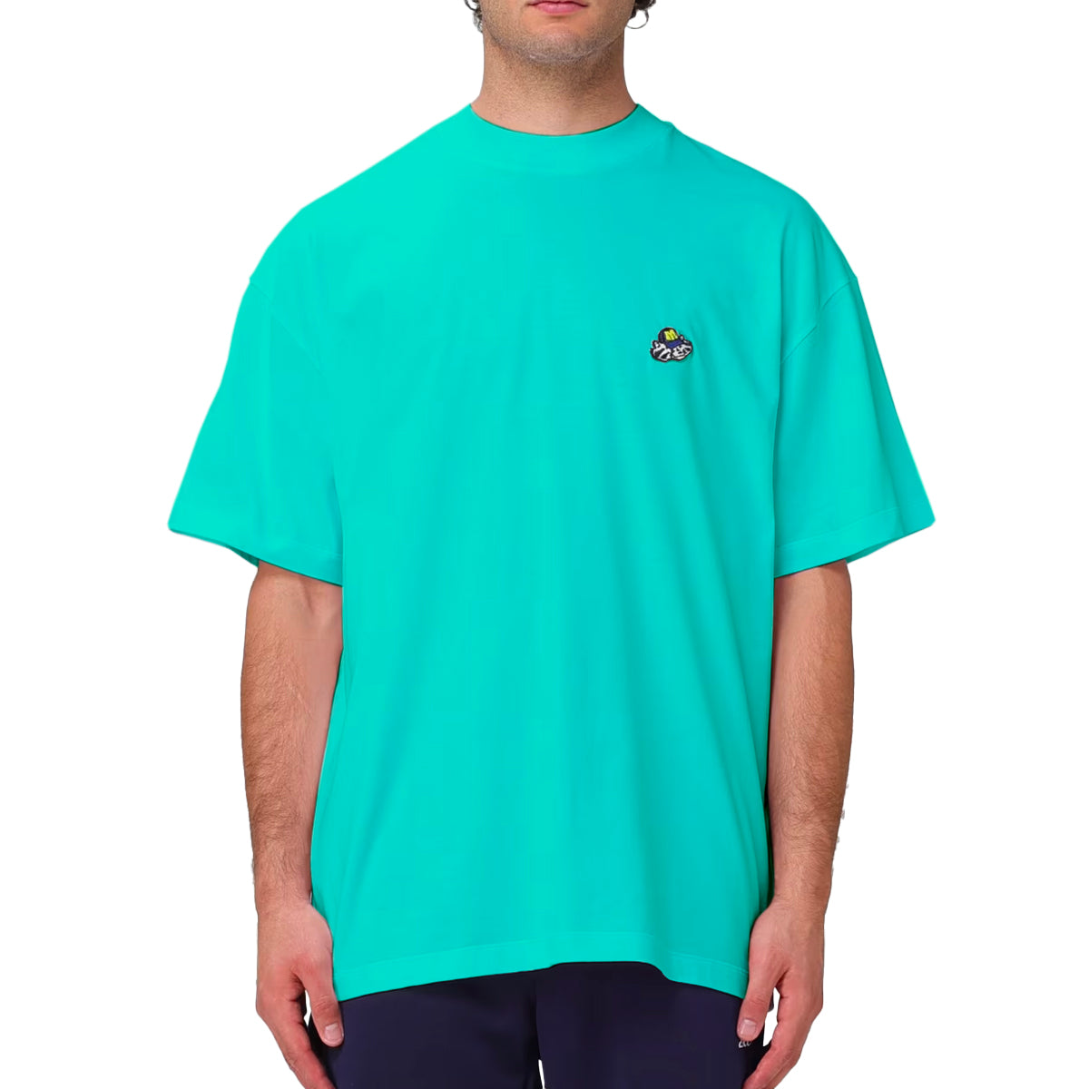 MSGM Crewneck Short-Sleeved T-Shirt Emerald Green