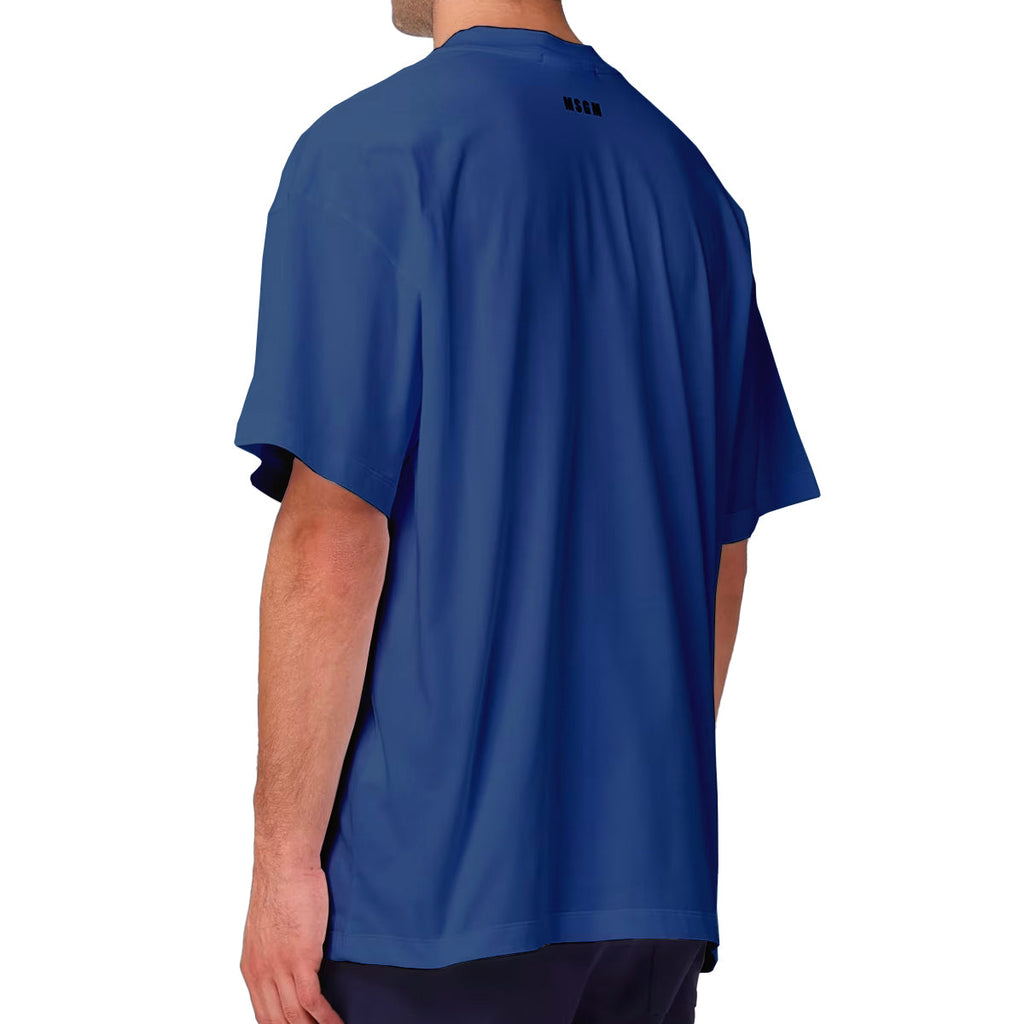 MSGM Crewneck Short-Sleeved T-Shirt Navy