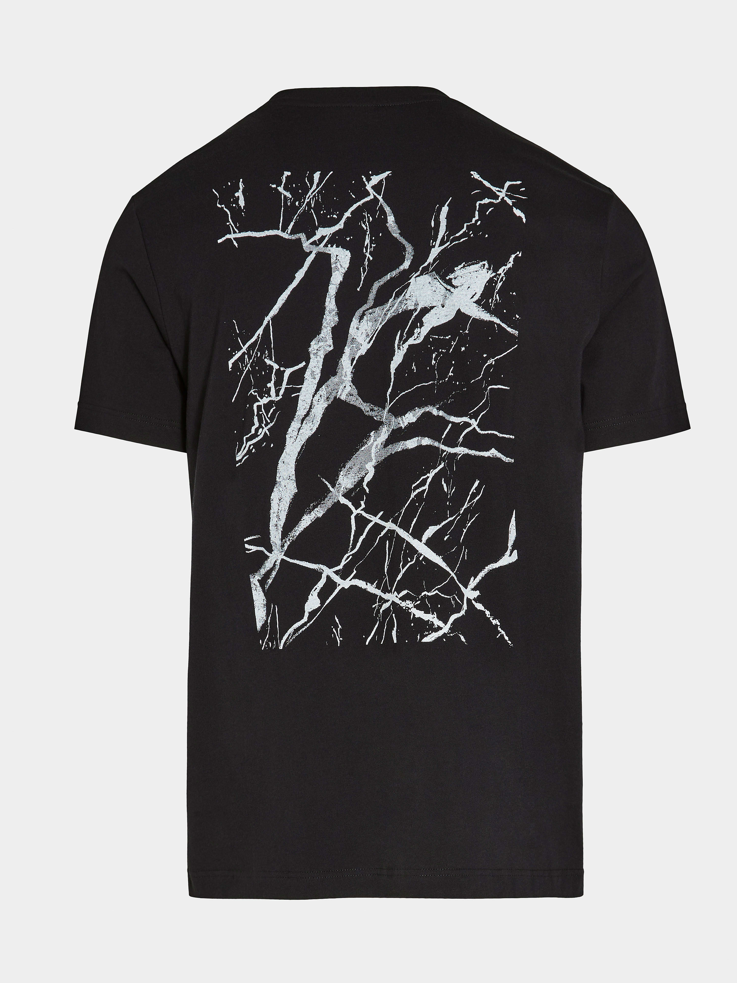 Marble Print Cotton T-shirt Janta V1.y7.02 Black