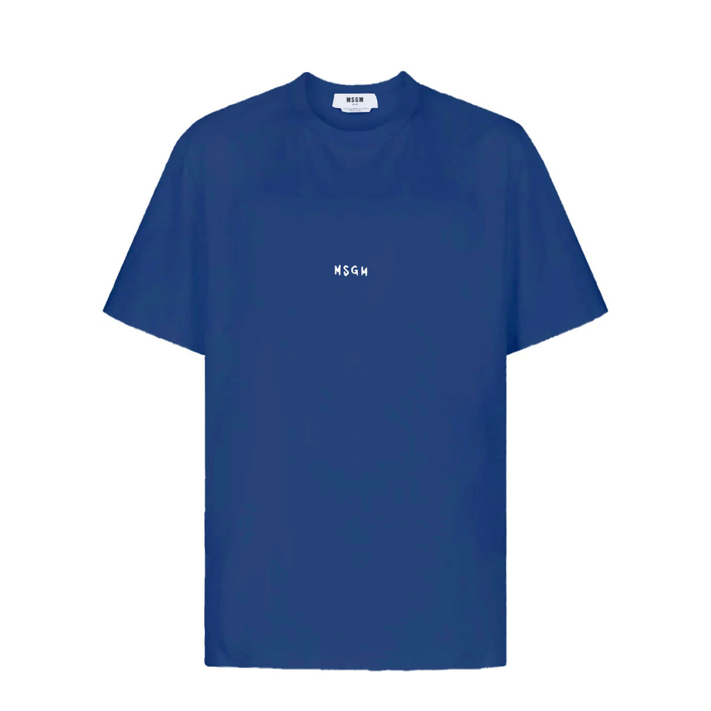 Men's Msgm Brush Stroke Micrologo Print Navy