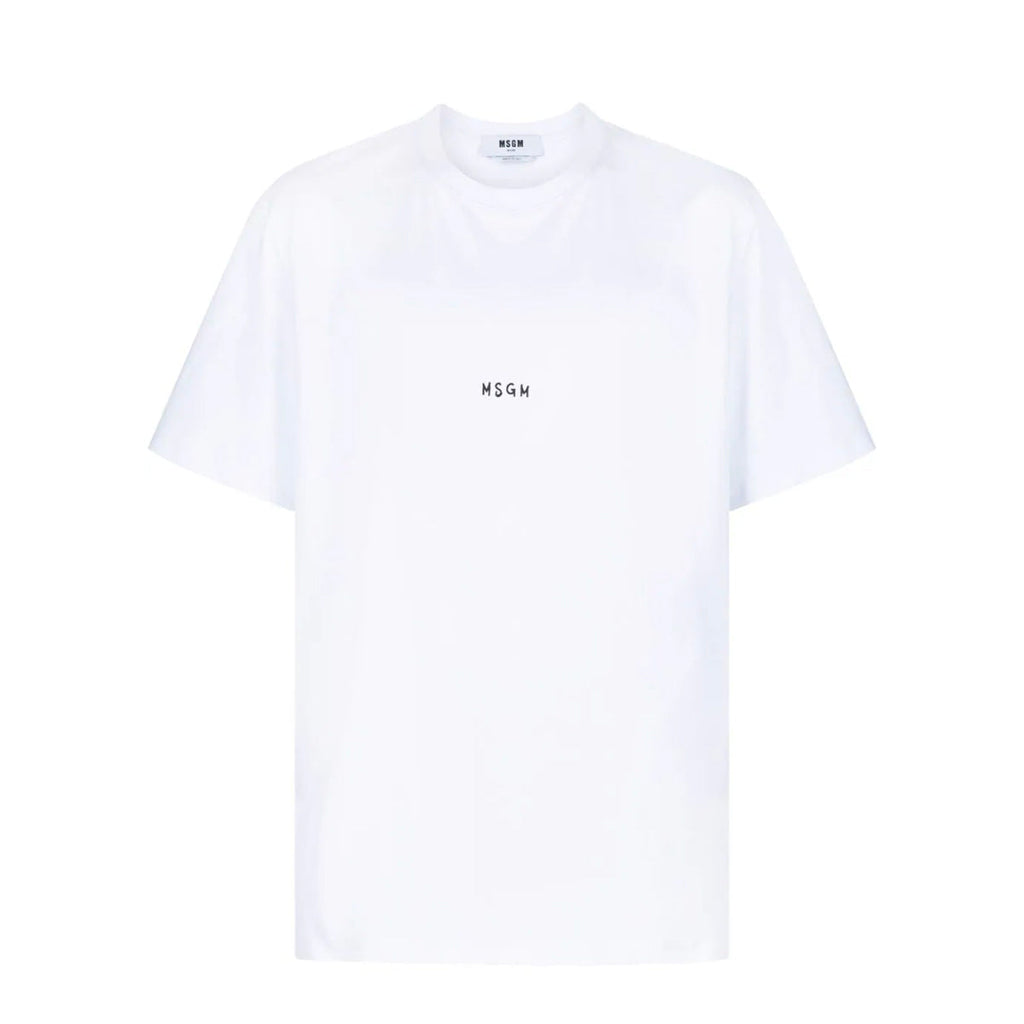Men's Msgm Brush Stroke Micrologo Print White
