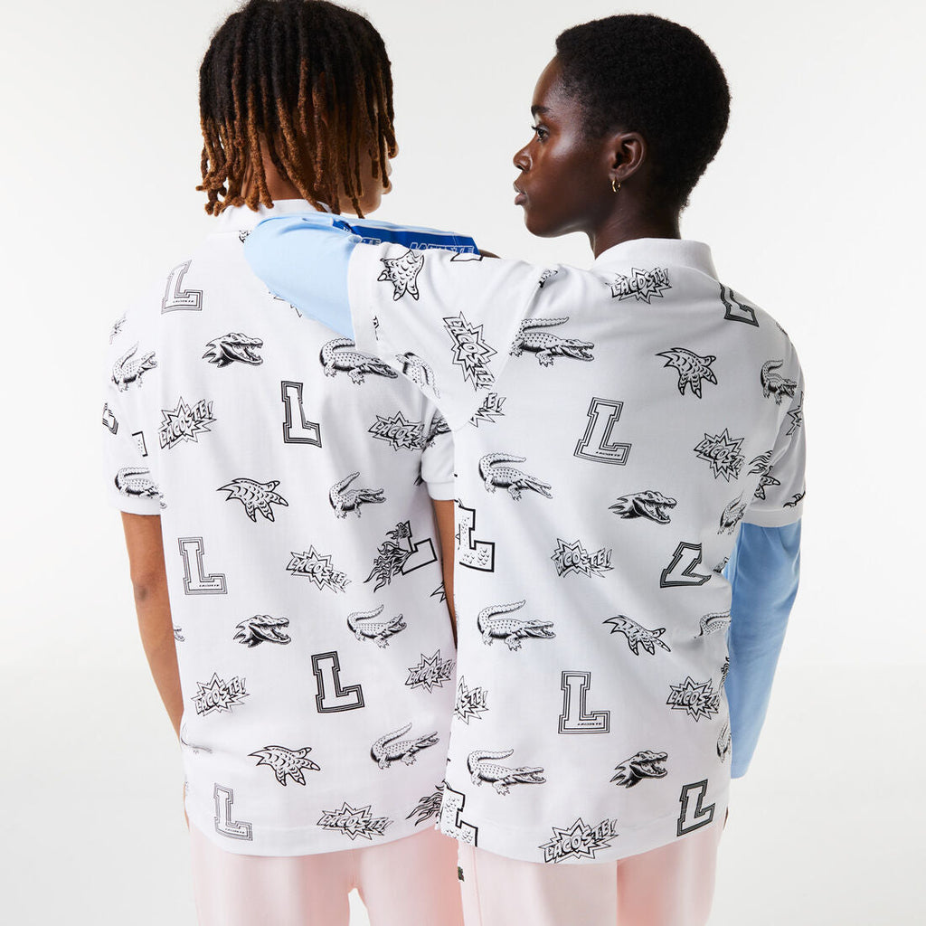 Unisex Holiday Custom Print Polo Shirt White