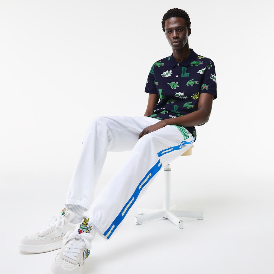 Men's Regular Fit Crocodile Print Polo MARINE/MULTICO
