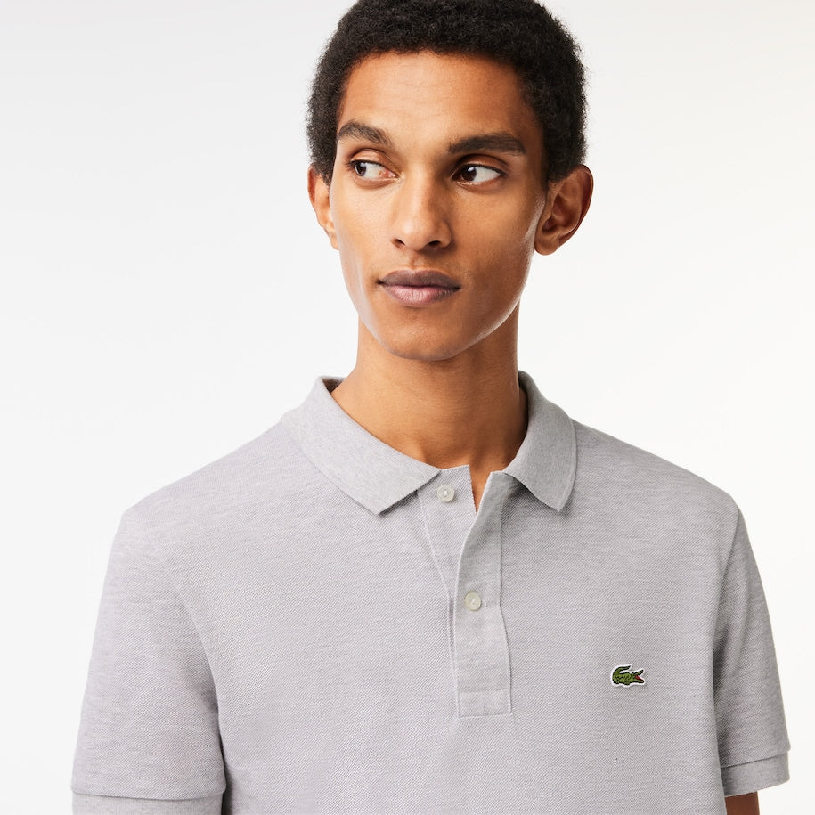 Men's Original L.12.12 Slim Fit Petit Piqué Cotton Polo Grey Chine