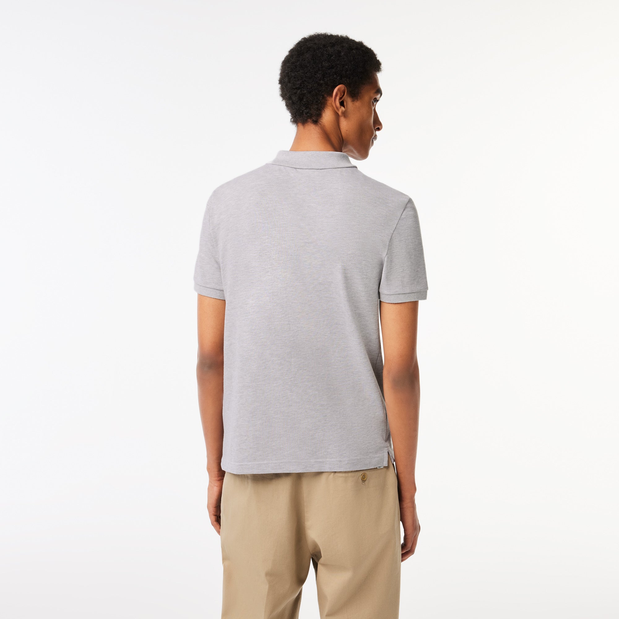 Men's Original L.12.12 Slim Fit Petit Piqué Cotton Polo Grey Chine