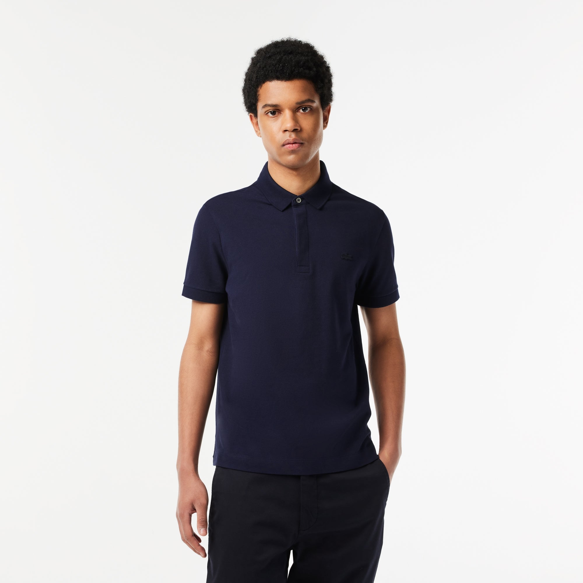 Men's Stretch Cotton Smart Paris Polo Navy Blue