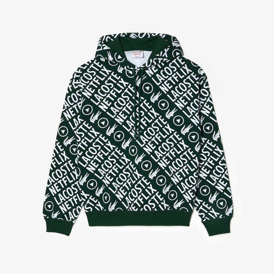 Men's Lacoste x Netflix Loose Fit Organic Cotton Sweatshirt Green/White