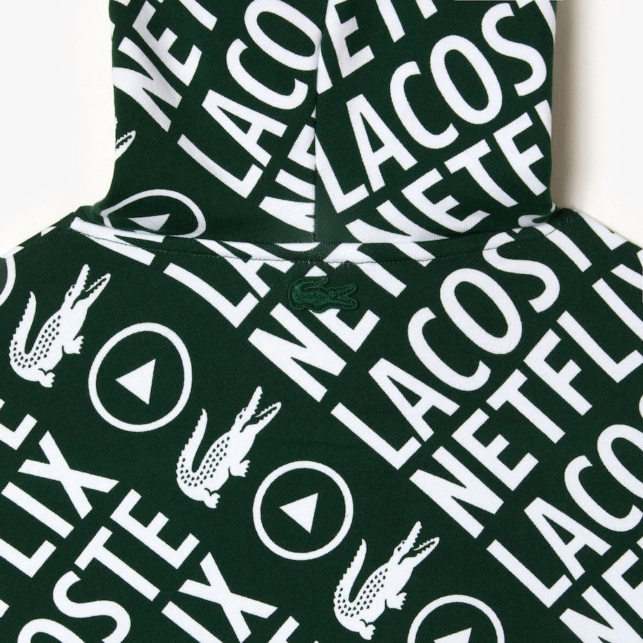 Men's Lacoste x Netflix Loose Fit Organic Cotton Sweatshirt Green/White